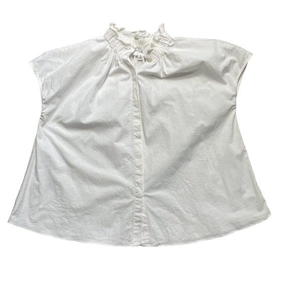 Tuckernuck White Ruffle Neck Blouse - Picture 4 of 10